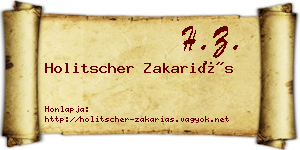 Holitscher Zakariás névjegykártya